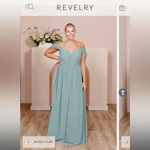 Revelry size 10 powder sky bridemaids dress